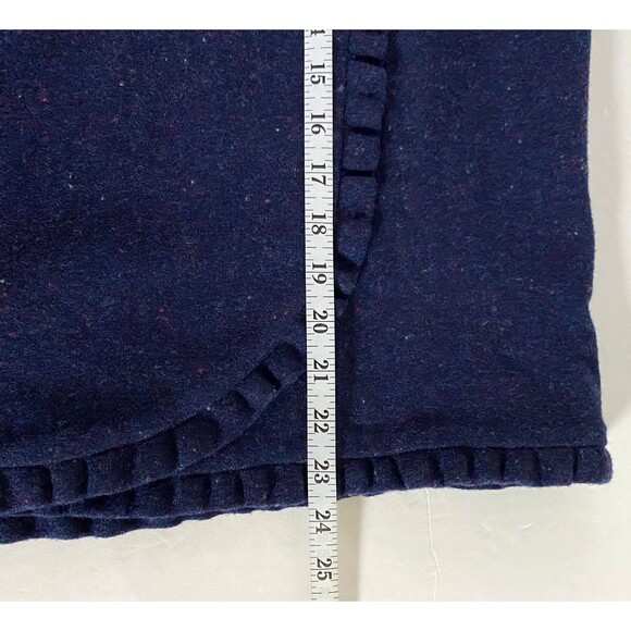 Talbots Speckle Faux Wrap Skirt Womens 14 Multicolor Ruffle Trim Woo Blend Lined - Picture 12 of 12